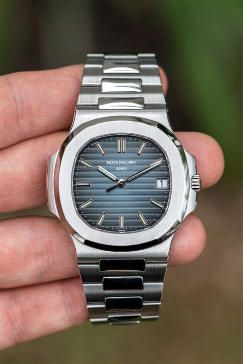 patek philippe nautilus stanless blue|Patek Philippe blue dial.